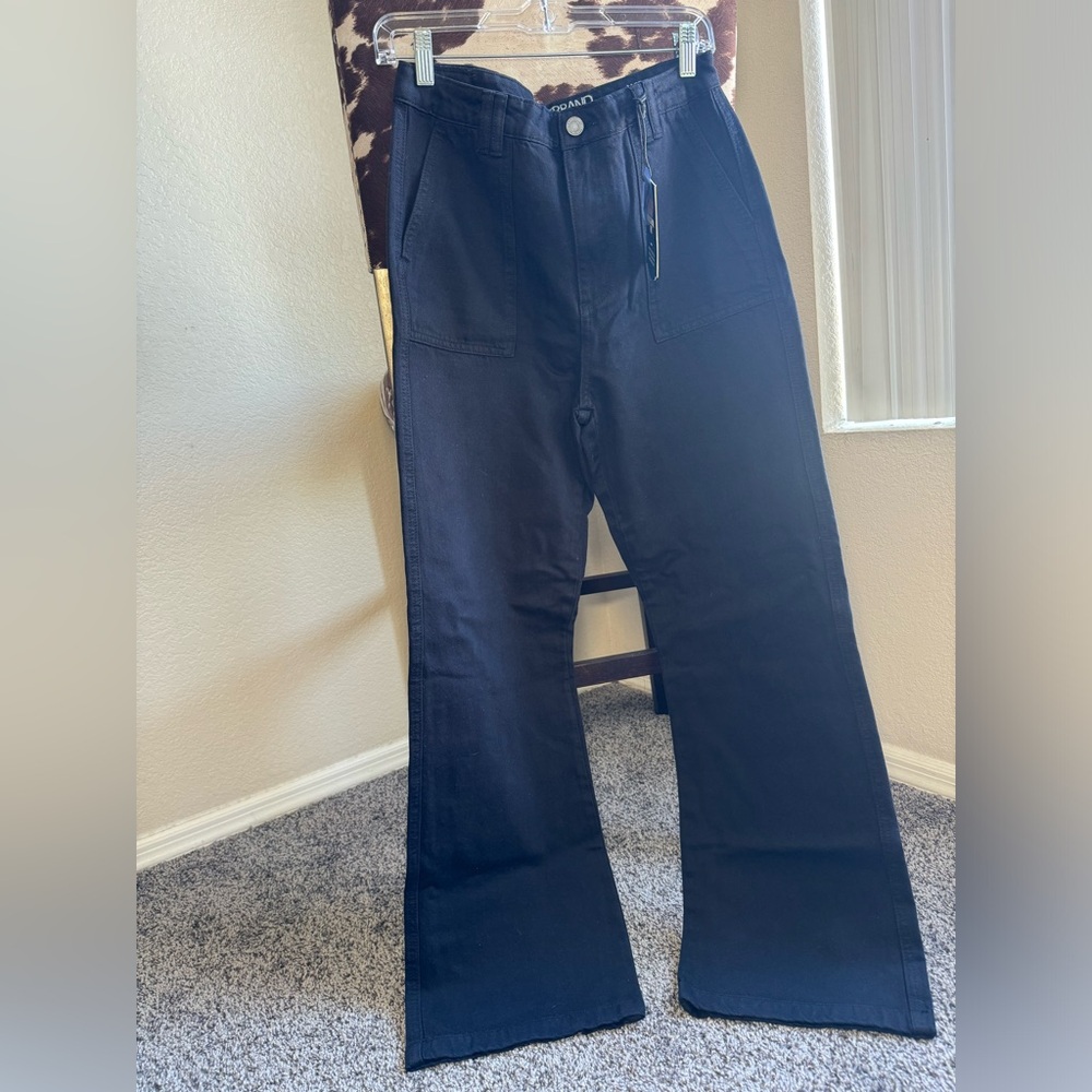 New with tags wide leg black denim